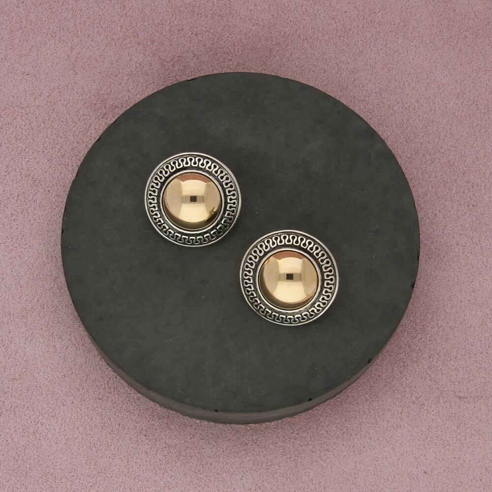 james avery sterling silver & 14k gold dome ribbon omega-back earrings
